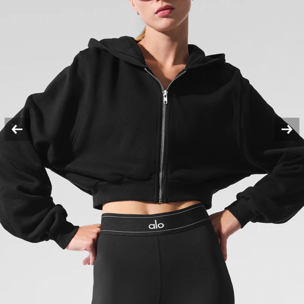 Alo Cropped zip up hoodie